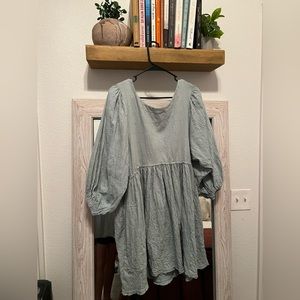 Free People Get Obsessed Babydoll Dress - Light Blue